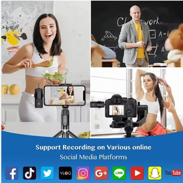 MICROFONOS DE SOLAPA PROFESIONAL 3 en 1, KIT DUO, LAVALIER FLIP COLLAR ...