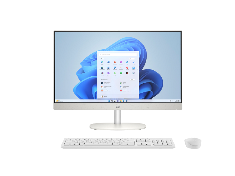 HP - All-in-one - AMD Ryzen 5 7520U / 4.8 GHz - DDR5 SDRAM - 512 GB HDD - 23.8" - Integrated graphics - Windows 11 Home - White