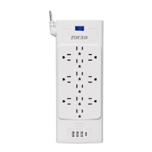 Forza - Surge protector - AC 110/220 V - 12 Tomas de Corriente - 3-USBA/1C 2700J WH