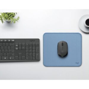 Logitech Studio Series - Alfombrilla de ratón - base de goma antideslizante, fácil deslizamiento, superficie resistente a salpicaduras - gris azulado