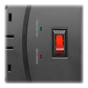 Eaton Tripp Lite Series 12-Outlet Surge Protector Power Strip 8 ft. Cord, 4320 Joules, Tel/Modem/Coax Protection, 2 USB Ports, Black - Protector contra sobretensiones - 15 A - CA 120 V - 1800 vatios - conectores de salida: 14 - 2.44 m cable - gris oscuro