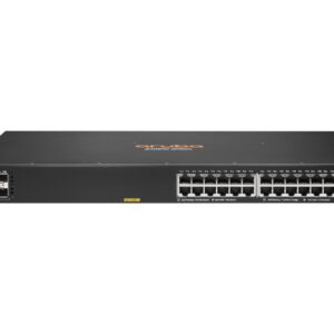 HPE Aruba 6100 24G Class4 PoE 4SFP+ - Conmutador - Gestionado - 24 x 10/100/1000 (PoE+) + 4 x 1 Gigabit / 10 Gigabit SFP+ - flujo de aire de lado a lado - montaje en rack - PoE+ (370 W)