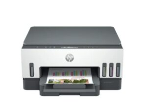 HP - Impresora Smart Tank 720 AIO / Escáner / Copiadora - Chorro de tinta - Wi-Fi / Bluetooth LE - Duplexador automático - USB 2.0 de Alta Velocidad - Kit de Tintas incluída