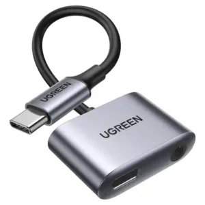 ADAPTADOR AUDIO USB-C 3.5MM HEMBRA + HUB PUERTO DOBLE UGREEN CM193