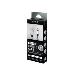 CABLE USB-A 2.0 A MICRO USB 1.5M TRENZADO NEGRO, UNNO (PARA TELEFONO)