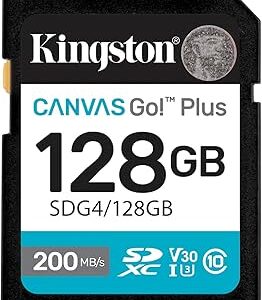 MEMORIA SD KINGSTON DE 128GB SDXC CANVAS GO PLUS GEN4 200MB/s C10 UHS-I U3