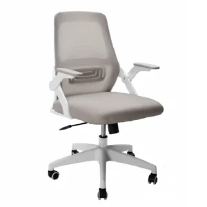 Silla Ejecutiva Verona Brazo Ajustable Malla Gris Base Blanco Ferrini