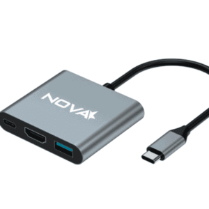 HUB NOVA AHU2S340001C 3 EN 1 USB-C 1 PUERTO USB-C 1 PUERTO USB-A 3.0 Y 1 PUERTO HDMI 4K