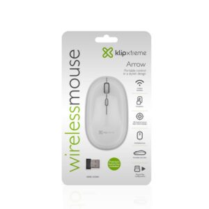 MOUSE INALAMBRICO KLIP KMW-335WH 2.4GHz 4-btn 1000/1600 dpi BLANCO