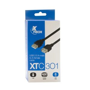 EXTENSION USB XTECH XTC-301 6FT BLK
