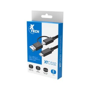 CABLE USB-A Y USB-C 2 EN 1 PARA TELEFONO, XTECH XTC-532