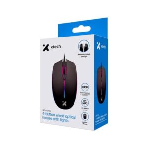 MOUSE XTECH USB XTM-218 NEGRO CON LUZ