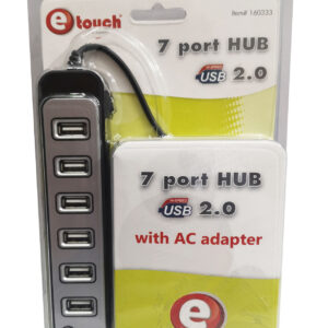 HUB USB 7 PUERTOS, ETOUCH 160333, USB 2.0