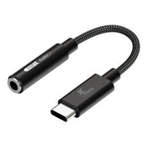Xtech - Headphone Jack Adapter - 24 pin USB-C - 3.5mm TRRS - 10 cm - Black - USB-C (M) to 3.5 mm(f) XTC-509