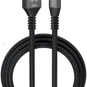 Klip Xtreme - USB cable - 24 pin USB-C - 9 pin USB Type A - 1 m - Black - 30W Braided Fast charging