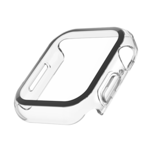 Belkin SCREENFORCE - Tapa protectora para reloj inteligente - curvada templada, 2 en 1 - policarbonato, vidrio templado - transparente - para Apple Watch (45 mm)