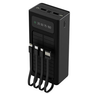Xtech XPB-300 - Solar Power Bank - 24 pin USB-C / 4 pin USB Type A / 5 pin Micro-USB Type A - 24 pin USB-C / 4 pin USB Type A / 5 pin Micro-USB Type A - Lithium ion polymer - Para Universal - built-in charg cables30,000mAh
