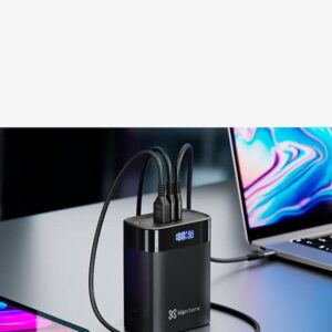 Klip Xtreme - Power bank - 24 pin USB-C - 2 x 4 pin USB Type A / 3 x 24 pin USB-C - Lithium polymer - Para Universal - 140W 30.000mAh