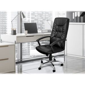Xtech Calabria - Silla - ejecutivo - reposabrazos - inclinación - giratorio - plástico, metal, PVC, espuma, cuero sintético, contrachapado - negro