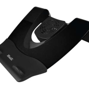 Klip Xtreme KNS-110B Notebook Stand / Cooling Station - Soporte para ordenador portátil - con concentrador USB de 4 puertos, ventilador de refrigeración - 17" - negro