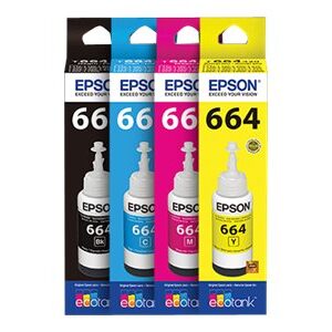 Epson T664 - Cián - original - recarga de tinta - para Epson L380, L386, L395, L495; EcoTank ET-2600, 2650, L1455, L396, L606, L656