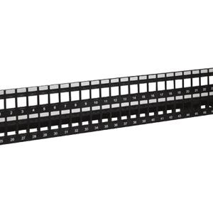 Nexxt - Tablero de conexiones - instalable en bastidor - negro, RAL 9005 - 2U - 19" - 48 puertos