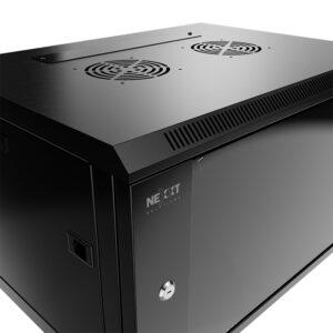 Nexxt Solutions Infrastructure - Wall mount enclosure - SPCC steel / Tempered glass - Black / RAL 9005 - 6U 600X600