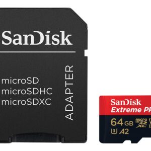 SanDisk Extreme Pro - Tarjeta de memoria flash (adaptador microSDXC a SD Incluido) - 64 GB - A2 / Video Class V30 / UHS-I U3 / Class10 - microSDXC UHS-I