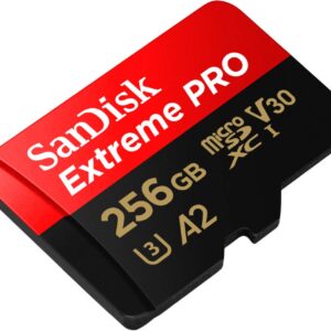 SanDisk Extreme Pro - Tarjeta de memoria flash (adaptador microSDXC a SD Incluido) - 256 GB - A2 / Video Class V30 / UHS-I U3 / Class10 - microSDXC UHS-I