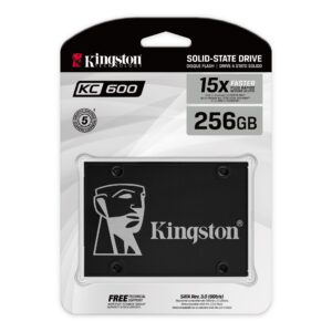 Kingston KC600 - SSD - cifrado - 256 GB - interno - 2.5" - SATA 6Gb/s - AES de 256 bits - TCG Opal Encryption, Self-Encrypting Drive (SED)