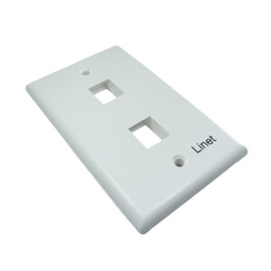PLACA DE PARED PARA RED MARCA LINET EPA007 DE 2 PUERTO, BLANCO