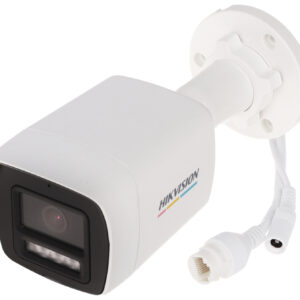 Hikvision 4MP Cámara de red tipo bala fija ColorVu con luz híbrida inteligente - Micrófono incorporado - 4MP - Exterior - H.265+ - Focal fija 2.8 mm - 2560 × 1440 - WDR 120DB - IP67