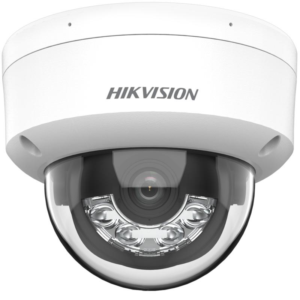 Hikvision 6MP Cámara de red tipo domo fija híbrida inteligente - Micrófono incorporado - 6MP - Exterior - H.265+ - focal fija 2,8 mm - 2560 × 1440 - DWDR - IP67 - IK08 - Micro SD