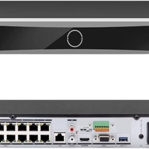 Hikvision - NVR independiente 1U Acusense 4K - 16 canales de vídeo - DS-7616NXI-K2/16P - 2 ranuras SATA HDD de hasta 16TB cada una - Entradas IP de hasta 16 canales, plug & play con 16 interfaces POE - Formatos de vídeo H.265+/H.265/H.264+/H.264 - Capacidad de decodificación hasta 2-ch @ 12MP o 3-ch @ 8MP o 6-ch @4MP o 12-ch@1080P - Hasta 160 Mbps de ancho de banda entrante - Protección perimetral - detección de movimiento 2.0 - Reconocimiento facial - ANPR (usando cámara ANPR)