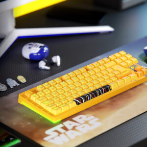 Primus Gaming - Keyboard - Wireless / Wired - Spanish (Latin American) - 2.4 GHz / Bluetooth / USB 2.0 - Ergonomic Design - C3PO edition