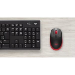Logitech M190 - Ratón - óptico - 3 botones - inalámbrico - receptor inalámbrico USB - rojo