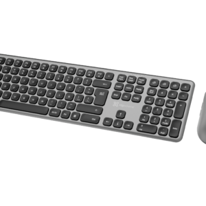 Klip Xtreme - Keyboard and mouse set - Spanish (Latin American) - Wireless - Bluetooth - Aluminum silver - KBK-850