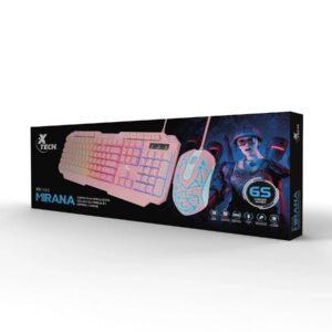 Xtech - Keyboard and mouse set - Wired - Spanish - USB - Pink - Gaming-XTK-540S