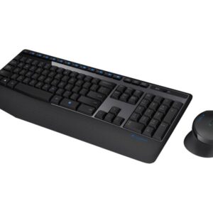 Logitech Wireless Combo MK345 - Juego de teclado y ratón - inalámbrico - 2.4 GHz - QWERTY - español - negro, azul