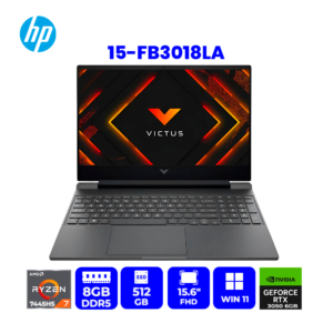 HP 15-fb3018la - Notebook - 15.6" - AMD Ryzen 7 7445HS / 4.7 GHz - 8 GB - DDR5 SDRAM - NVIDIA GeForce RTX 3050 - Windows 11 Home - Spanish
