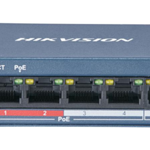 Hikvision Value Series DS-3E0105P-E/M - Conmutador - sin gestionar - 4 x 10/100 (PoE+) + 1 x 10/100 (enlace ascendente) - sobremesa - PoE+ (35 W) - alimentación cc