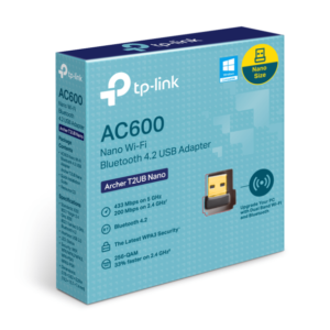 TP-Link Archer T2UB Nano V1 - Velocidad 433 Mbps a 5 GHz + 200 Mbps a 2.4 GHz- USB 2.0-Bluetooth 4.2 - Wi-Fi 5
