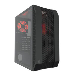Xtech Gaming Series PHOBOS - MDT - ATX - panel lateral con ventana (cristal templado) - sin fuente de alimentación (ATX) - negro - USB/Audio