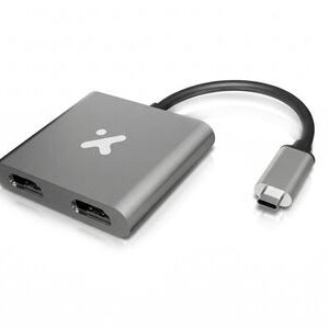 Xtech - Video adapter - USB Type C - Dual HDMI - Metal silver - 4K XTC-548