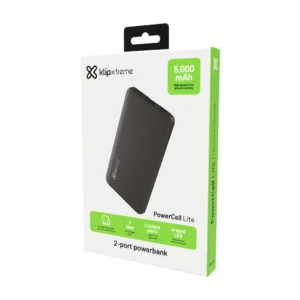 Klip Xtreme - Power bank - 24 pin USB-C / 5 pin Micro-USB Type B - 24 pin USB-C / 9 pin USB Type A - Lithium polymer - Para Smartphones - 5.000 mAh
