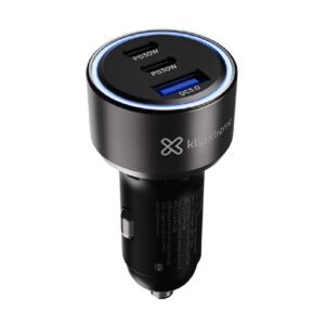 Klip Xtreme KCC-060 - Car power adapter - 60 Watt - 2 x 24 pin USB-C / 9 pin USB Type A - Cellular phone / Tablet - Car - Para Smartphones, tablets, small devices