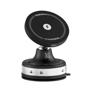 Klip Xtreme - Car wireless charging holder - 15 Watt - 24 pin USB-C - Cellular phone / Wireless earbuds / Apple AirPods / Apple Watch - Wireless - Para Smartphones - Vacuum Articulated