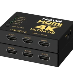 SWITCH HDMI NOVA FAA39214001C 5 PUERTOS 4K*2K 30HZ CON CONTROL REMOTO Y CABLE USB-A