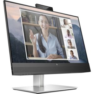HP E24mv G4 Conferencing Monitor - E-Series - monitor LED - 23.8" - 1920 x 1080 Full HD (1080p) @ 60 Hz - IPS - 250 cd/m² - 1000:1 - 5 ms - HDMI, VGA, DisplayPort - altavoces - plata, cabezal negro