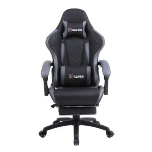 SILLA GAMING PLUS NEGRO/GRIS, 300LB. 90-185G, GL4, CON REPOSA PIES, MARCA NENOTECH